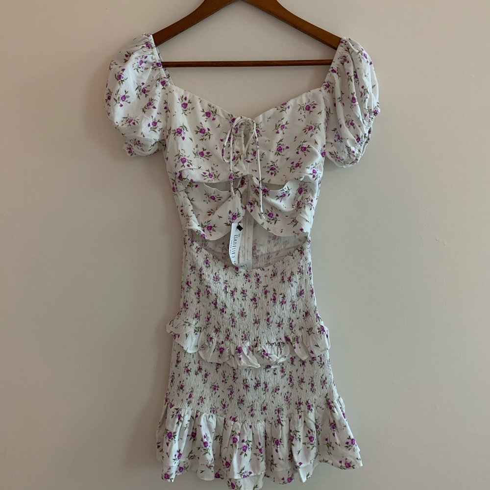 Floral & White mini ruffle dress by Isabellas Cabinet